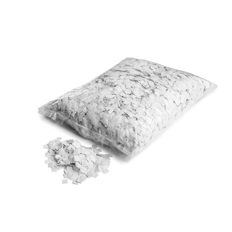Hvit Konfetti, papir 1x1 cm. 1kg